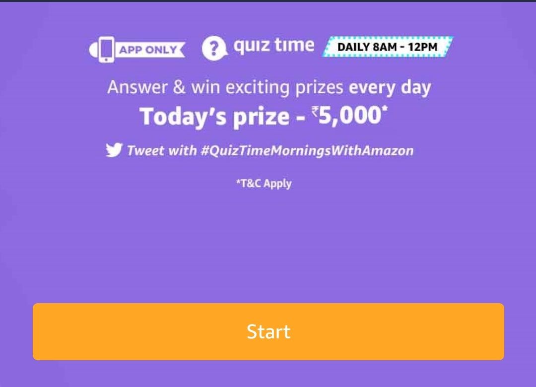 Amazon ₹5000 Pay Quiz