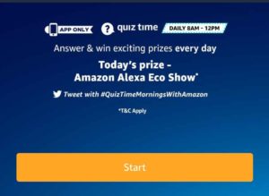 [Answers] Amazon 22nd October Quiz – Win Alexa Eco Show