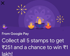 Google Pay Diwali Scanner Collect Stamp Offer