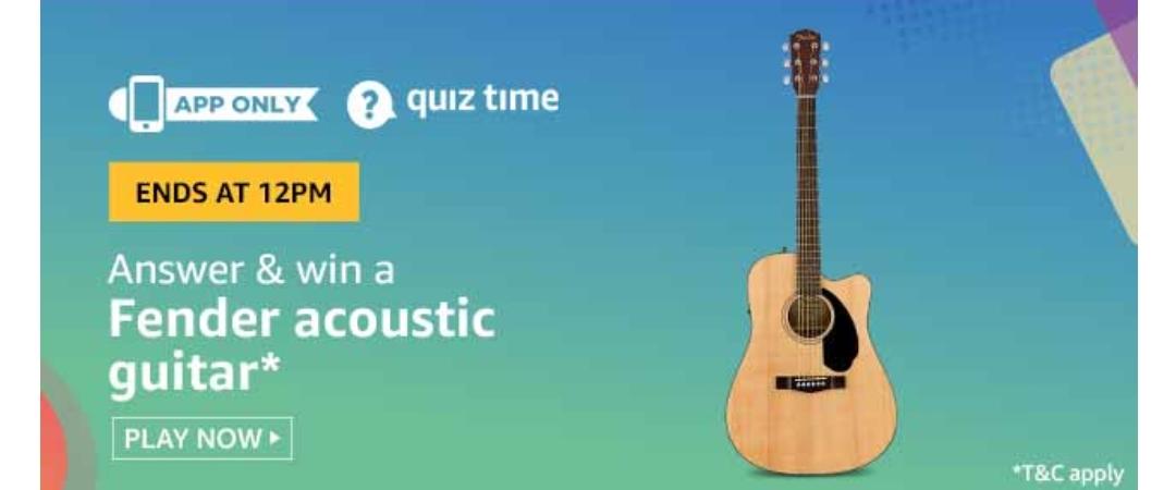 Amazon 26th October - Fender Acoustic Guitar Quiz
