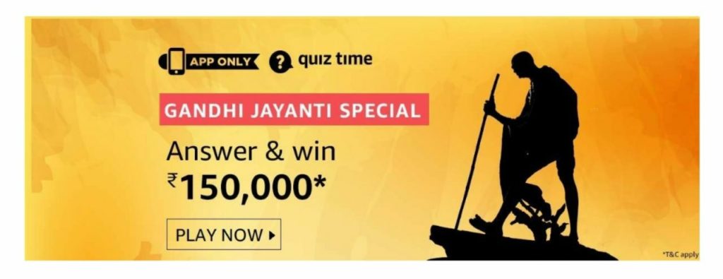 Amazon Gandhi Jayanti Special Quiz Answers
