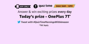 AMazon OnePlus 7T Quiz Answers