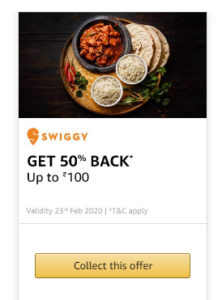Amazon Swiggy Offer