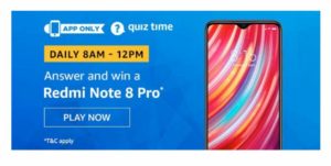 Amazon Redmi Note 8 Pro Quiz Answers