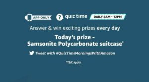 [Answers] Amazon 1st November Quiz - Win Samsonite Suitcase