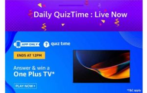 [Answers] Amazon 2nd November Quiz - Win OnePlus TV