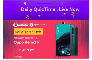 Amazon Oppo Reno2 F Quiz Answers