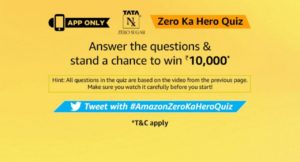 Amazon Zero Ka Hero Quiz Answers
