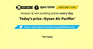 Amazon Dyson Air Purifier Quiz - 16th November