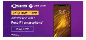 Amazon Poco F1 Quiz ANswers