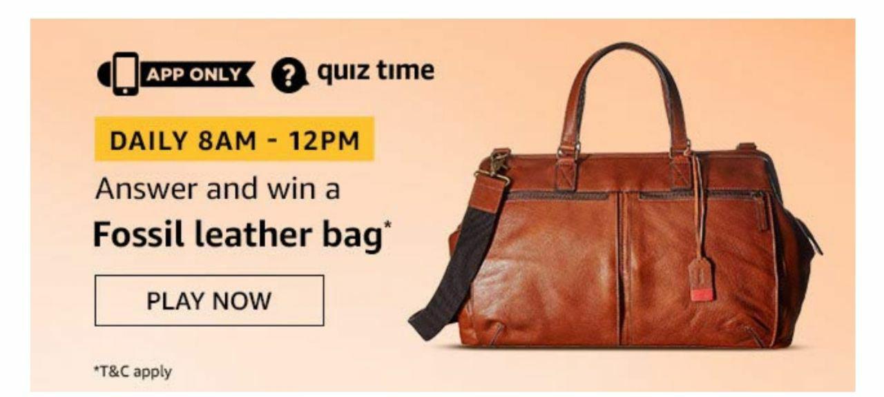 Amazon Fossil Leather Bag Quiz Answers - November