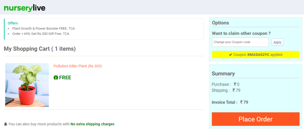 NurseryLive Free Plant Offer 