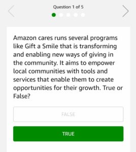 Amazon Joy Of Giving Quiz Answers