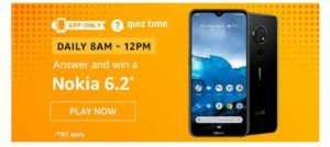 Amazon Nokia 6.2 Quiz Answers