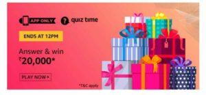 Amazon ₹20000 Pay Balance Quiz Answers