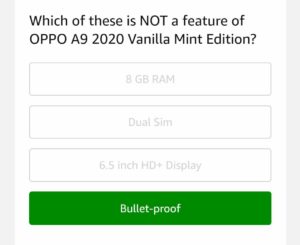 Amazon Oppo A9 2020 Quiz