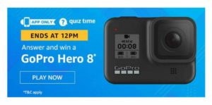 Amazon GoPro Hero8 Quiz  - Answer and win GoPro Hero8