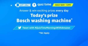 Amazon Bosch Washing Machine Quiz Answers