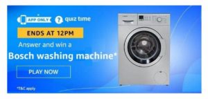 Amazon Bosch Washing Machine Quiz Answers