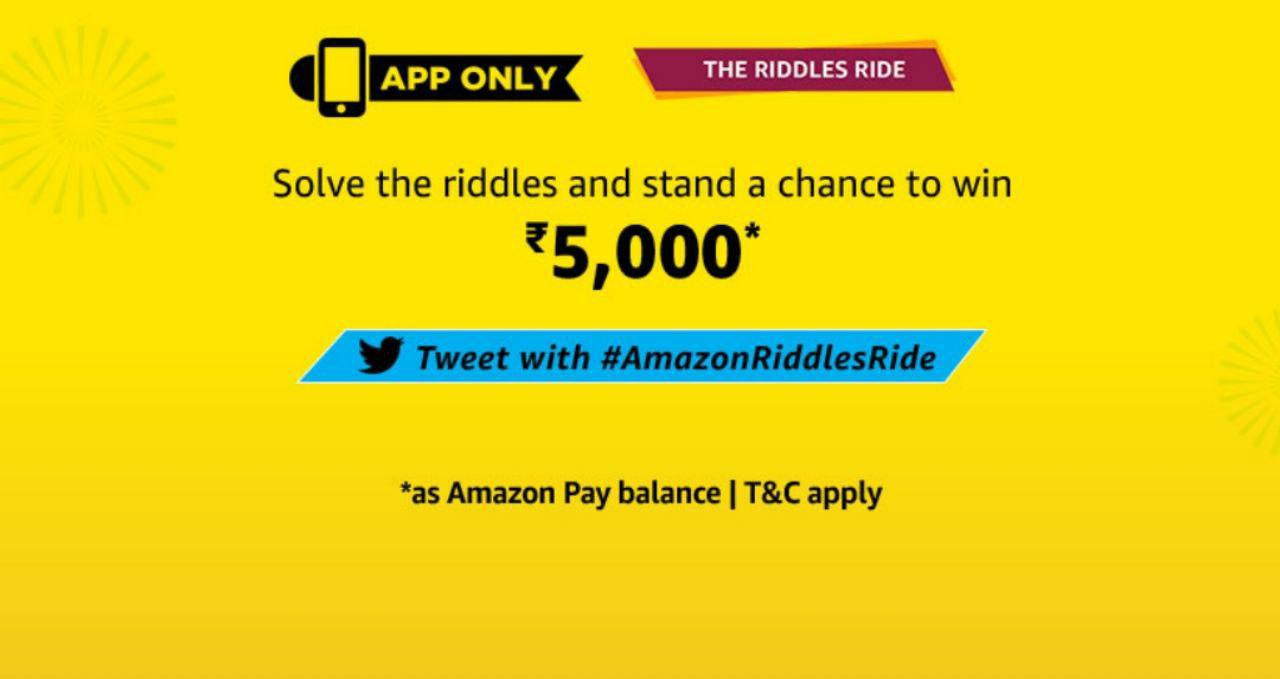 (All Answers) Amazon Riddles Ride Quiz - Solve & Win ₹5000