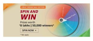 Amazon Great Indian Sale Spin & Win - Answers | 50000 Winners