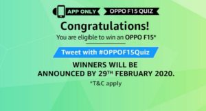 Amazon Oppo F15 Quiz Answers