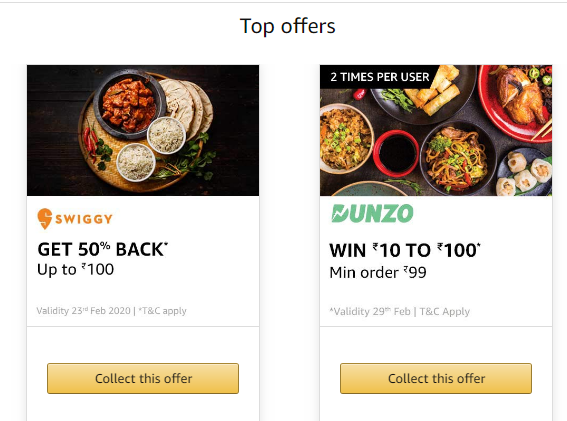 Amazon Pay Food Offers