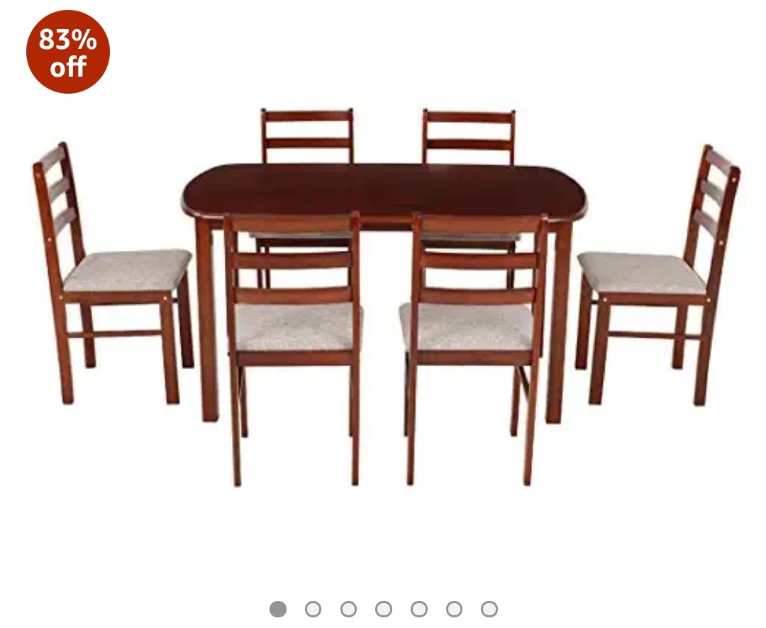 Woodness Daisy 6 Seater Dining Table Set In Just Rs 7229(Worth Rs 43500)