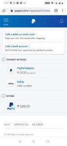 PayPal RuPay Card Offers 