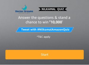 Amazon Nilkamal Quiz Answers