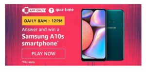 Amazon Samsung A10s Quiz Answers