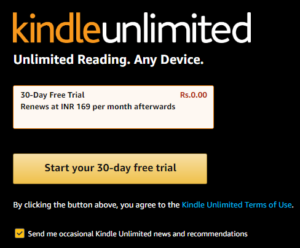 Amazon KindleUnlimited Free Subscription