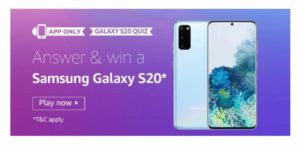 Amazon Samsung Galaxy S20 Quiz Answers