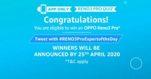 Amazon Oppo Reno 3 Pro Quiz