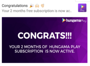 Free Hungama Play Subscription