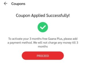 Gaana+ Free Premium Subscription