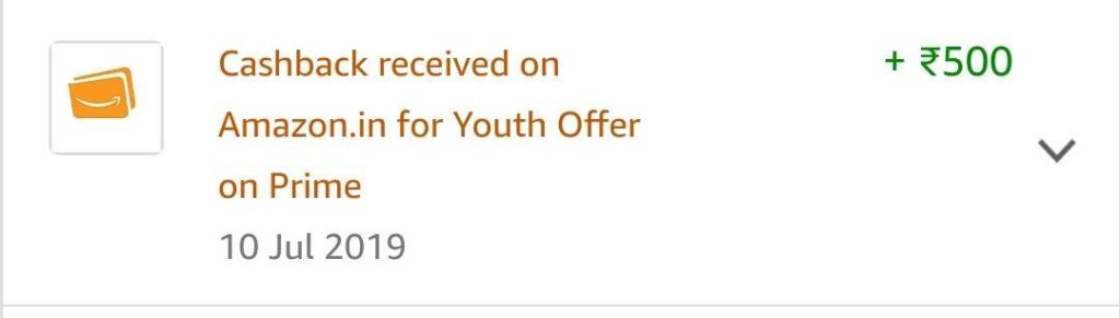 Amazon Prime Youth Offer Cashback