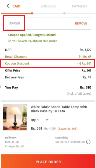 Pepperfry Discount Offer