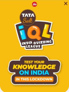 MyJio Tata IQL Quiz - Win Free Jio Data 
