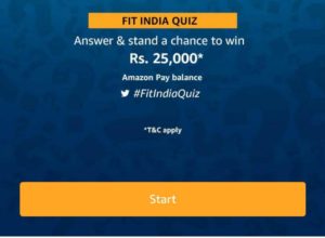 Amazon Fit India Quiz Answers