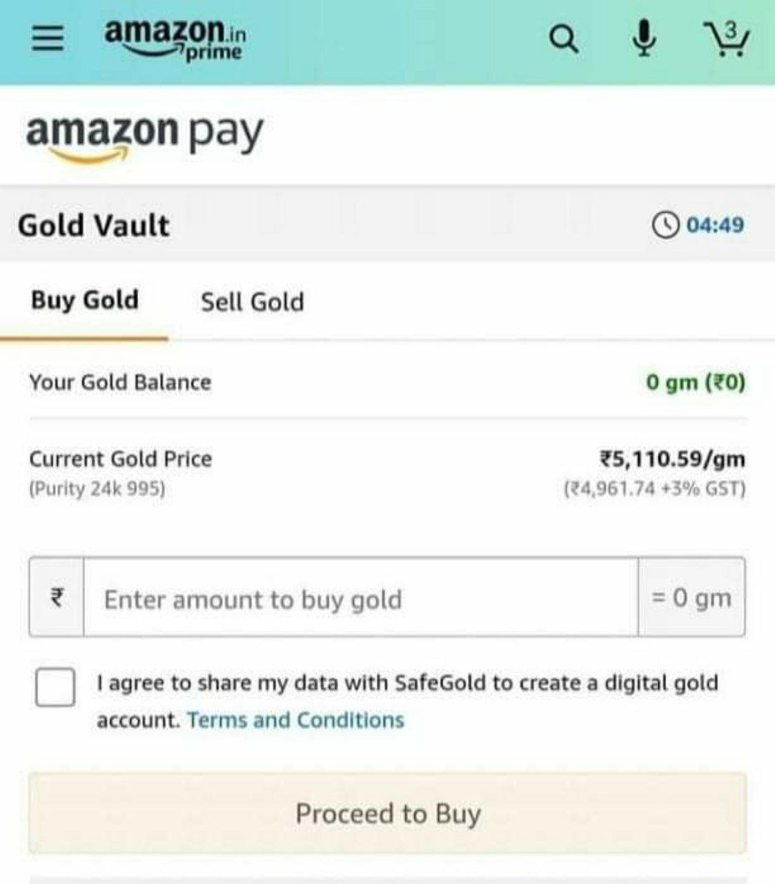 Amazon Digital Gold Offer