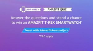 Amazon Amazfit T-Rex Quiz Answers