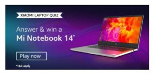 Amazon Xiaomi Laptop Quiz Answers