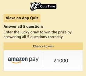 Amazon Alexa On App Quiz Answers