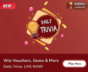 Flipkart Daily Trivia Quiz Answers