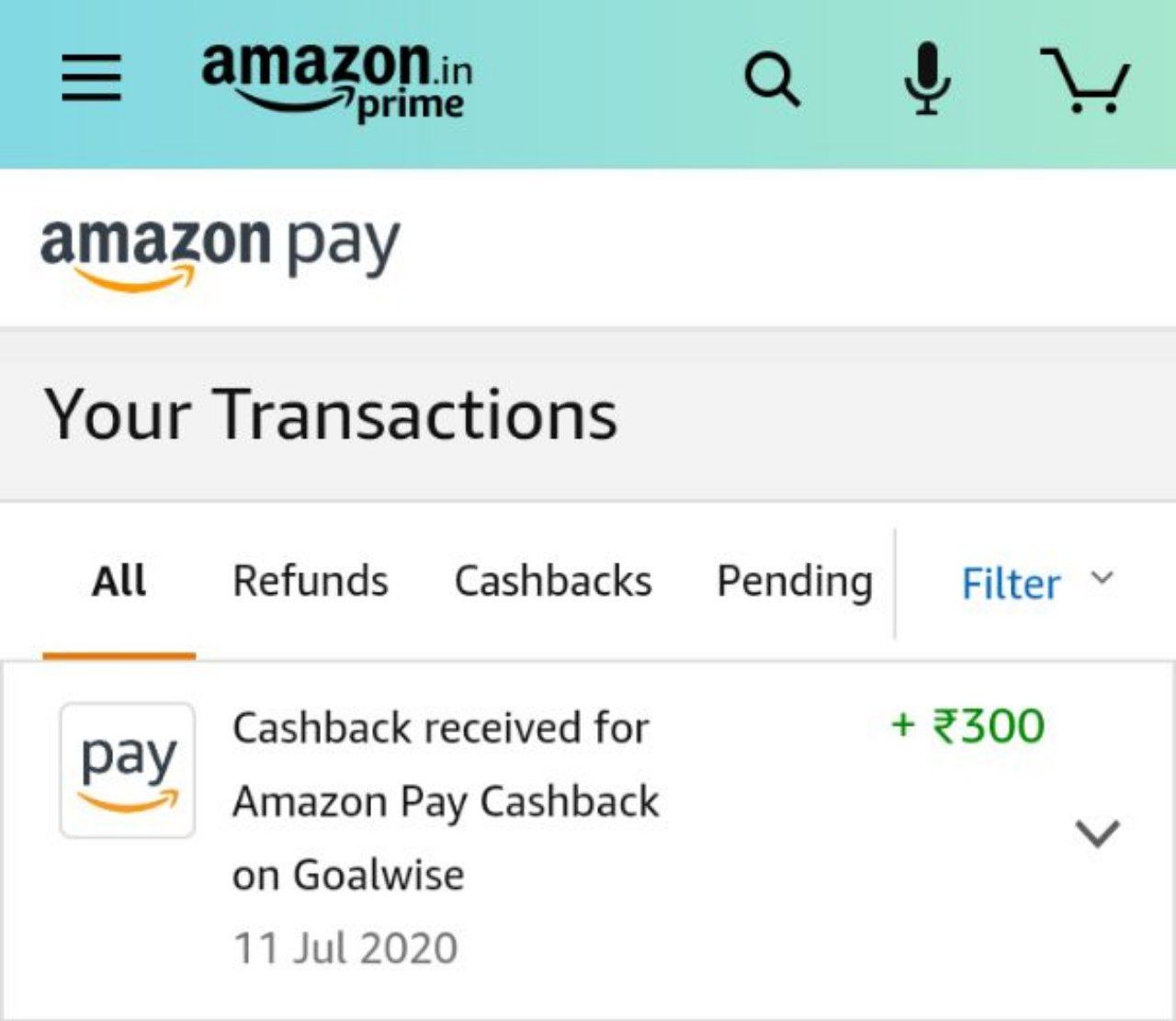 Goalwise Mutual Fund Amazon Pay Proof