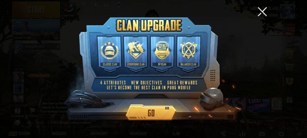 PUBG Clan Upgrade