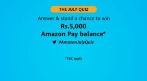 Amazon The July Quiz Answers