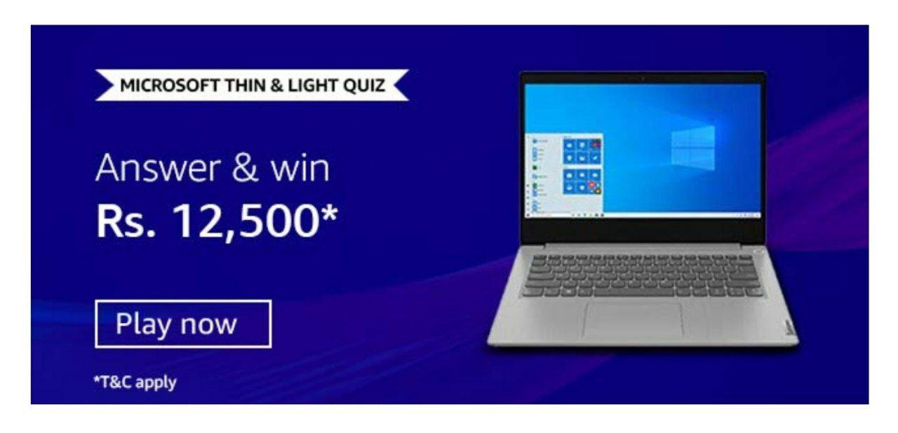 Amazon Microsoft Thin & Light Quiz Answers
