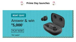 Amazon boAt Quiz Answers